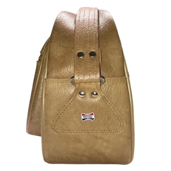 American Tourister Vintage 1960's Soft Shell Light Tan Retro Travel Bag RARE - Picture 7 of 16